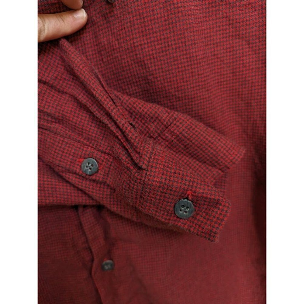 Comstock & Co Men's Long Sleeve Shirt Checkered Red Button Up size M - Picture 4 of 7